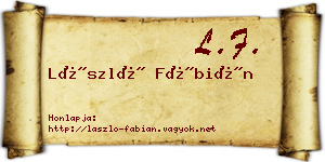 László Fábián névjegykártya